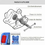 Kit repousse piston de frein 35 pièces professionnel
